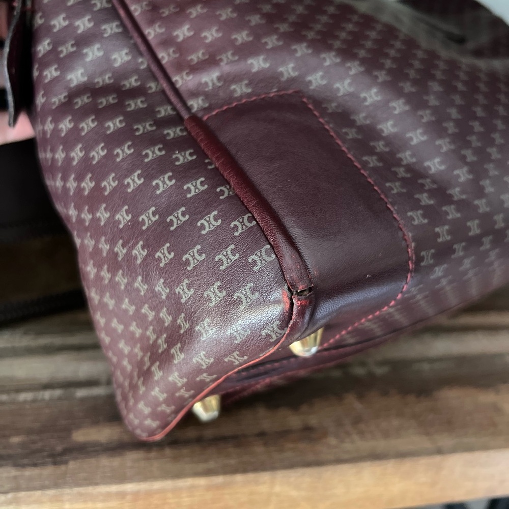 EUC Celine Macadam Burgundy Boston Bag All Leather RARE - Picture 14 of 15